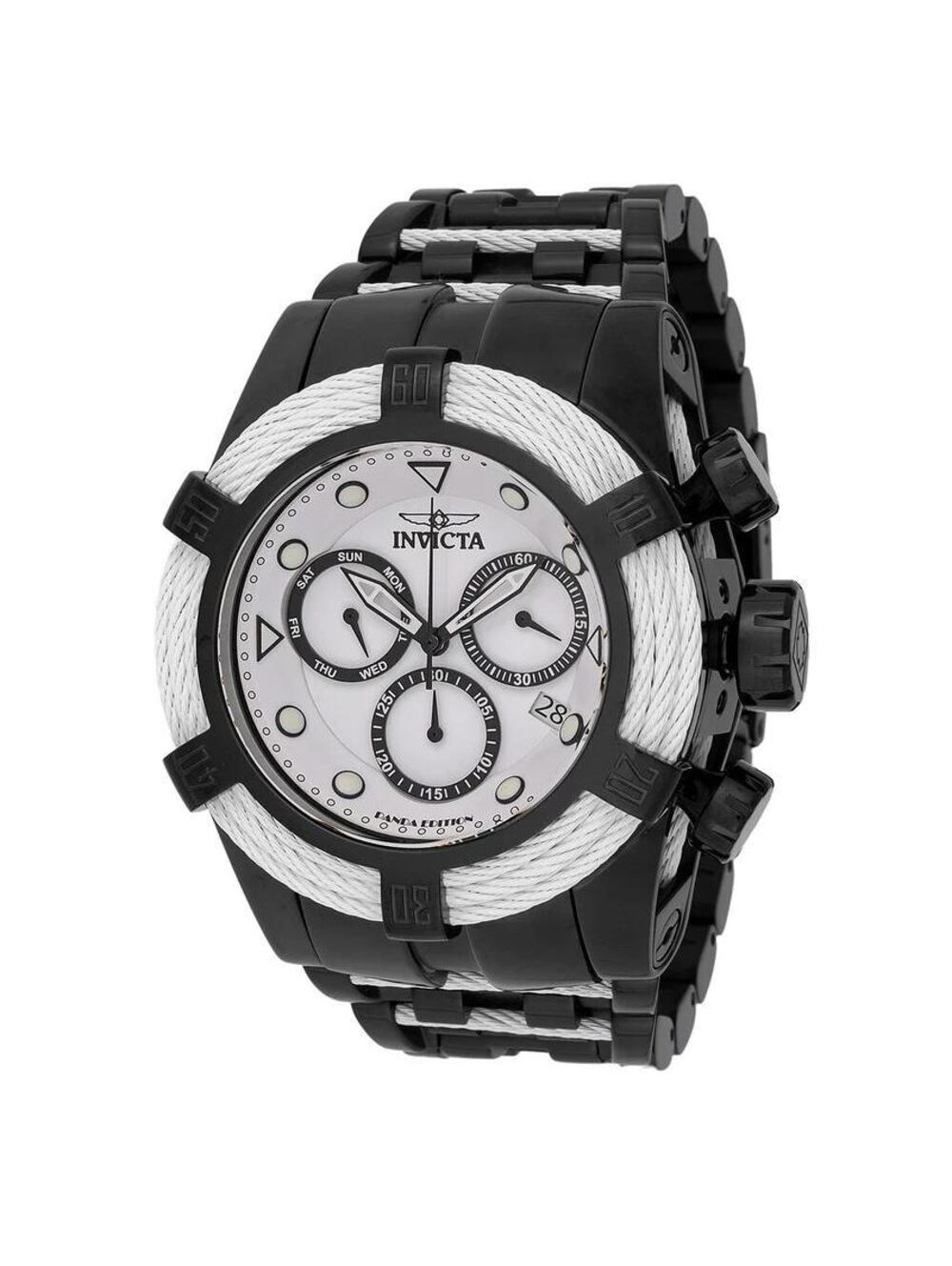 Invicta Bolt Panda Swiss Ronda Z60 Caliber Watch - 53mm. White. Black (48606)